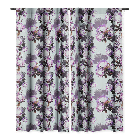Marta Barragan Camarasa Purple protea floral pattern Blackout Window Curtain