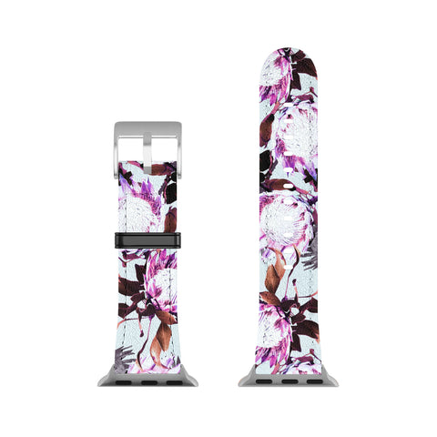 Marta Barragan Camarasa Purple protea floral pattern Apple Watch Band