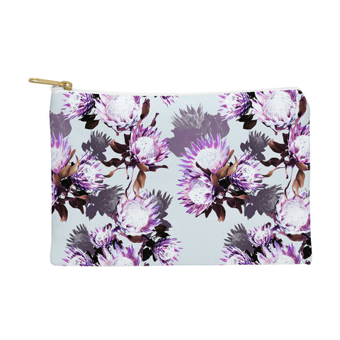 Marta Barragan Camarasa Purple protea floral pattern Pouch