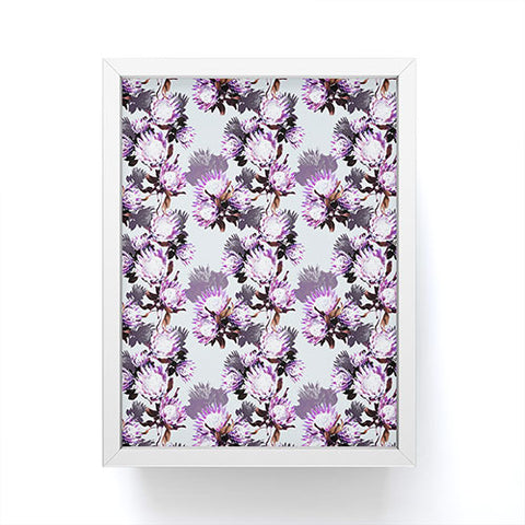 Marta Barragan Camarasa Purple protea floral pattern Framed Mini Art Print