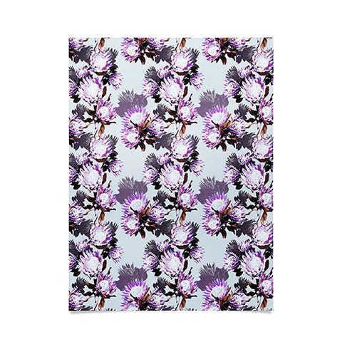 Marta Barragan Camarasa Purple protea floral pattern Poster