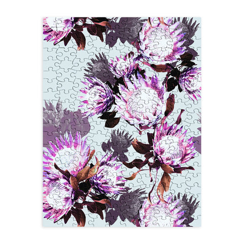 Marta Barragan Camarasa Purple protea floral pattern Puzzle