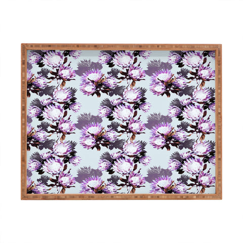 Marta Barragan Camarasa Purple protea floral pattern Rectangular Tray