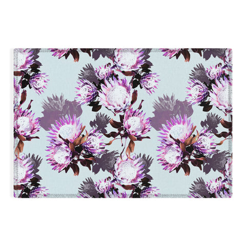 Marta Barragan Camarasa Purple protea floral pattern Outdoor Rug
