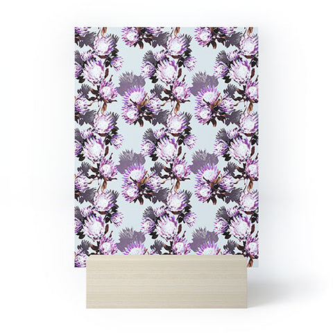 Marta Barragan Camarasa Purple protea floral pattern Mini Art Print