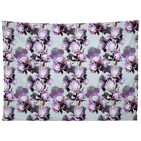 Marta Barragan Camarasa Purple protea floral pattern Tapestry