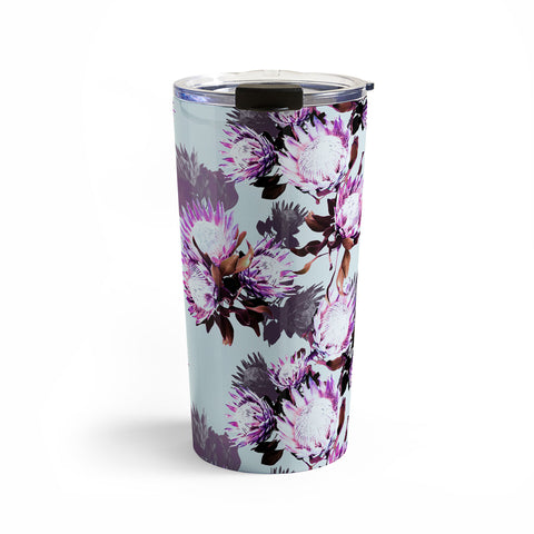 Marta Barragan Camarasa Purple protea floral pattern Travel Mug