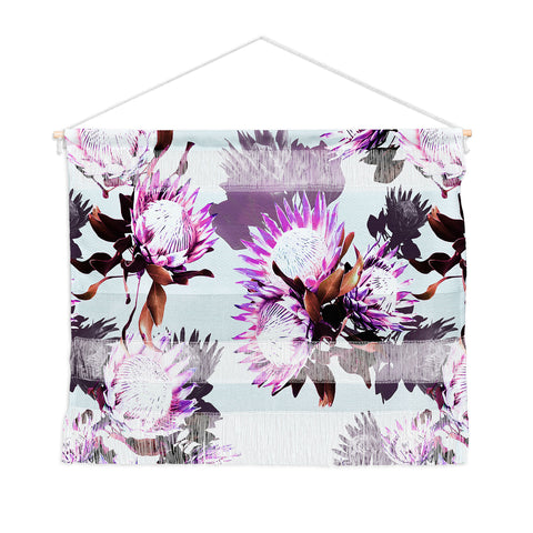 Marta Barragan Camarasa Purple protea floral pattern Wall Hanging Landscape