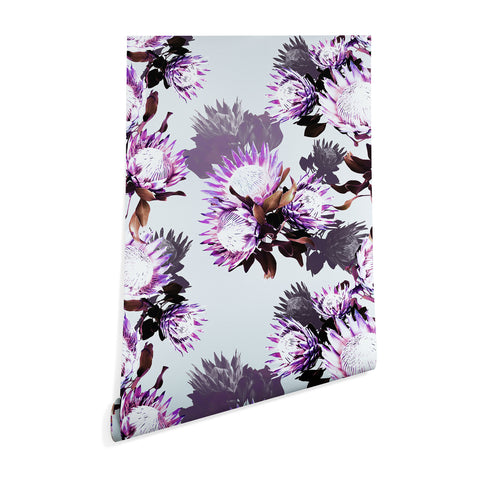 Marta Barragan Camarasa Purple protea floral pattern Wallpaper
