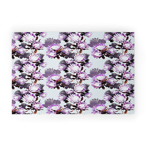 Marta Barragan Camarasa Purple protea floral pattern Welcome Mat