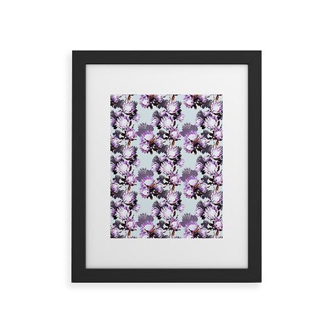 Marta Barragan Camarasa Purple protea floral pattern Framed Art Print
