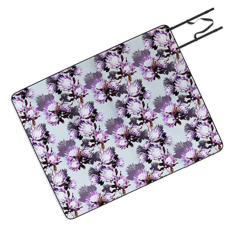 Marta Barragan Camarasa Purple protea floral pattern Picnic Blanket