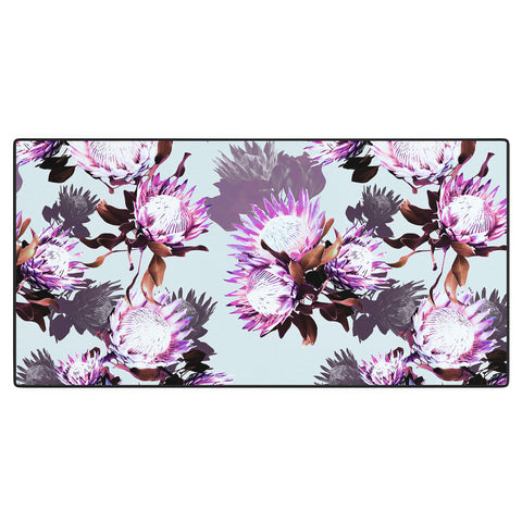 Marta Barragan Camarasa Purple protea floral pattern Desk Mat