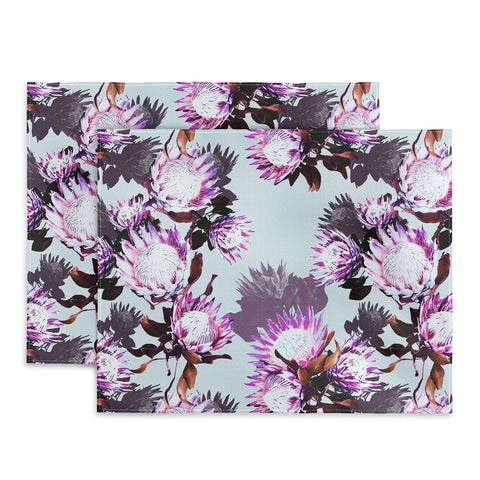 Marta Barragan Camarasa Purple protea floral pattern Placemat