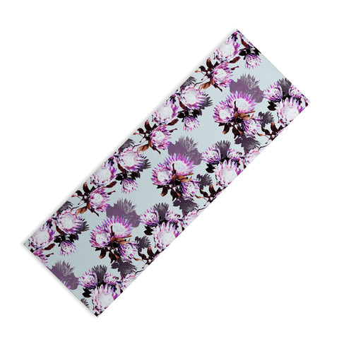 Marta Barragan Camarasa Purple protea floral pattern Yoga Mat