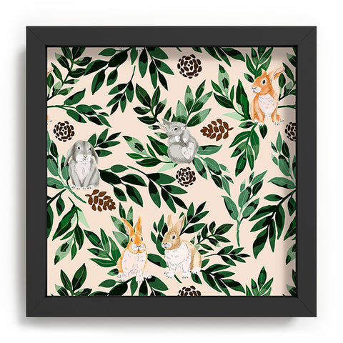Marta Barragan Camarasa Rabbits in the green forest Recessed Framing Square