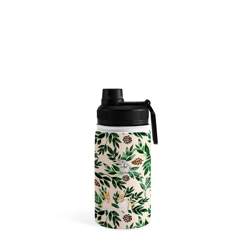 Marta Barragan Camarasa Rabbits in the green forest Water Bottle
