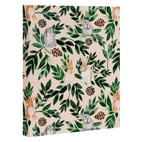 Marta Barragan Camarasa Rabbits in the green forest Art Canvas
