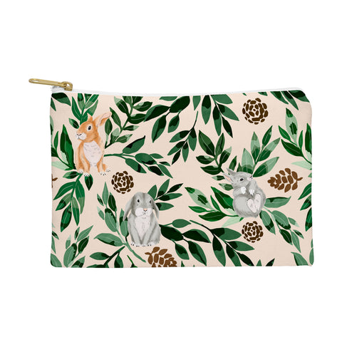 Marta Barragan Camarasa Rabbits in the green forest Pouch
