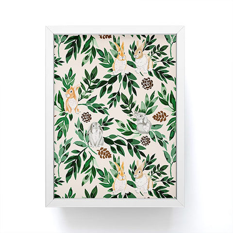 Marta Barragan Camarasa Rabbits in the green forest Framed Mini Art Print