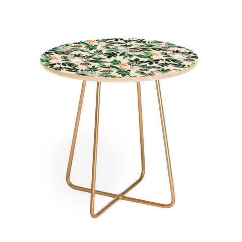 Marta Barragan Camarasa Rabbits in the green forest Round Side Table