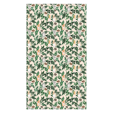 Marta Barragan Camarasa Rabbits in the green forest Tablecloth