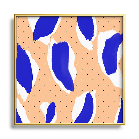 Marta Barragan Camarasa Rain brush strokes Square Metal Framed Art Print