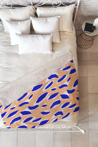 Marta Barragan Camarasa Rain brush strokes Fleece Throw Blanket