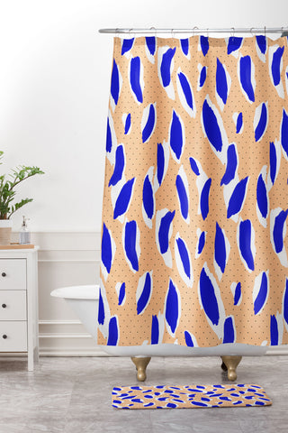 Marta Barragan Camarasa Rain brush strokes Shower Curtain And Mat