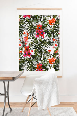 Marta Barragan Camarasa Red floral tropic boho Art Print And Hanger