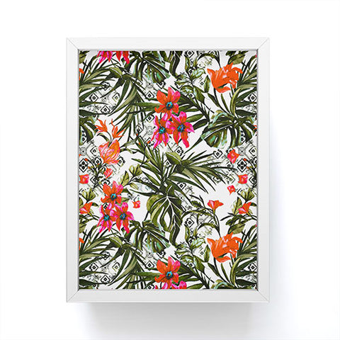 Marta Barragan Camarasa Red floral tropic boho Framed Mini Art Print