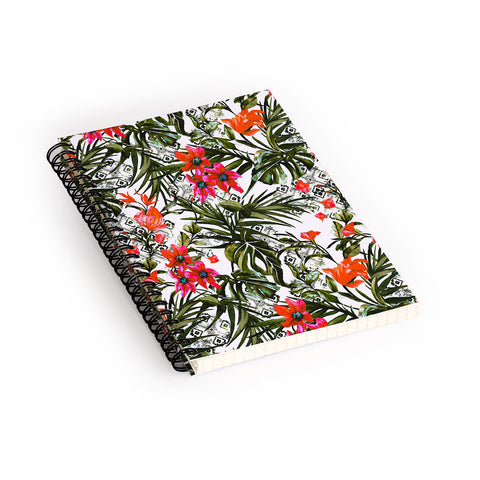 Marta Barragan Camarasa Red floral tropic boho Spiral Notebook