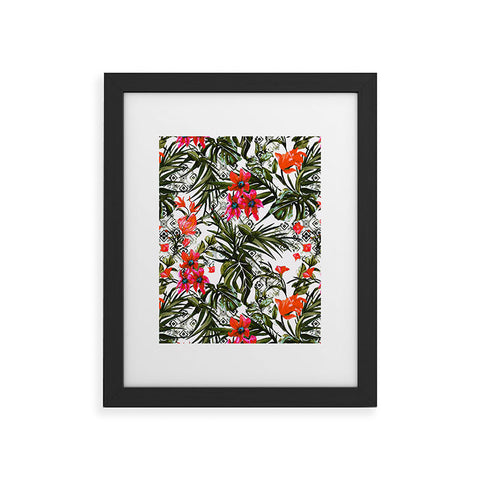 Marta Barragan Camarasa Red floral tropic boho Framed Art Print