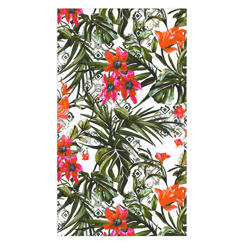 Marta Barragan Camarasa Red floral tropic boho Tablecloth
