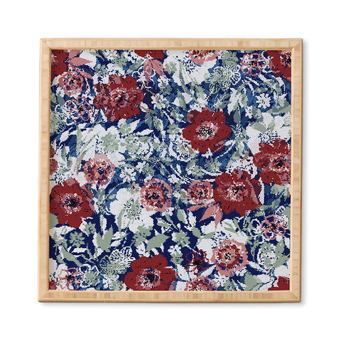 Marta Barragan Camarasa Red flower stained glass Framed Wall Art