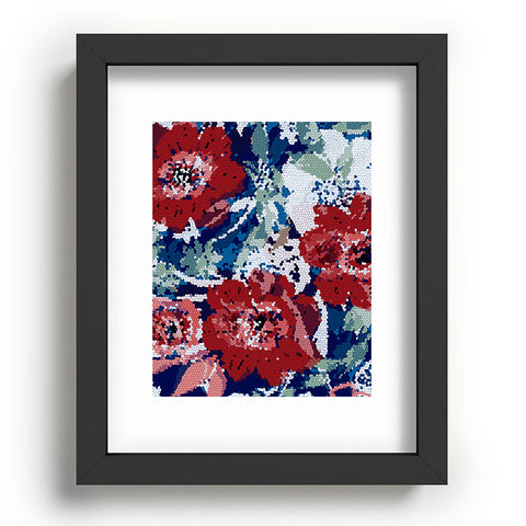 Marta Barragan Camarasa Red flower stained glass Recessed Framing Rectangle