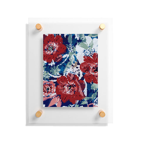 Marta Barragan Camarasa Red flower stained glass Floating Acrylic Print