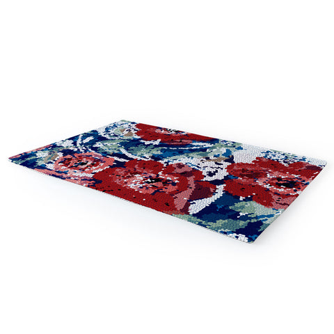 Marta Barragan Camarasa Red flower stained glass Area Rug