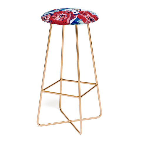 Marta Barragan Camarasa Red flower stained glass Bar Stool