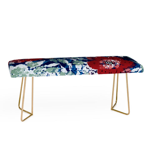 Marta Barragan Camarasa Red flower stained glass Bench