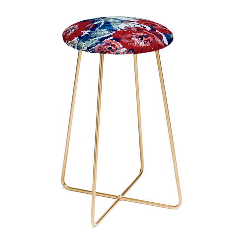 Marta Barragan Camarasa Red flower stained glass Counter Stool