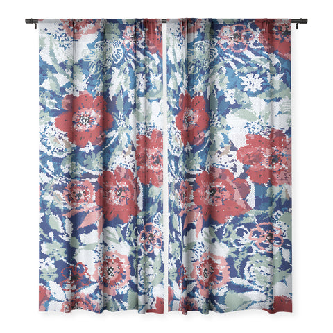 Marta Barragan Camarasa Red flower stained glass Sheer Non Repeat