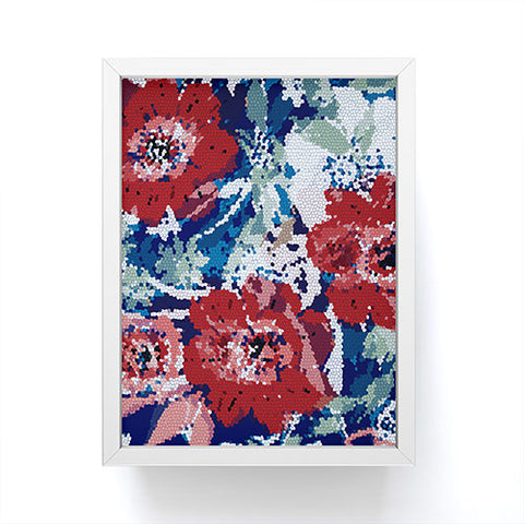 Marta Barragan Camarasa Red flower stained glass Framed Mini Art Print
