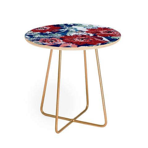 Marta Barragan Camarasa Red flower stained glass Round Side Table