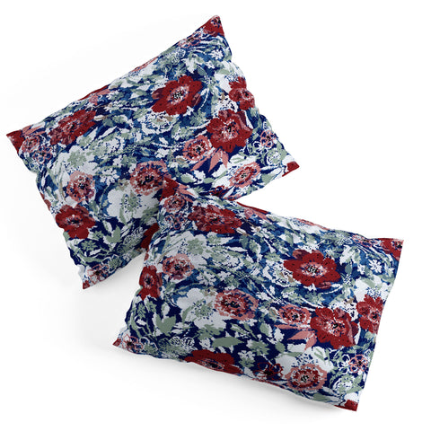 Marta Barragan Camarasa Red flower stained glass Pillow Shams