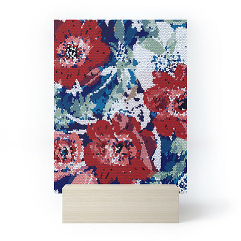 Marta Barragan Camarasa Red flower stained glass Mini Art Print