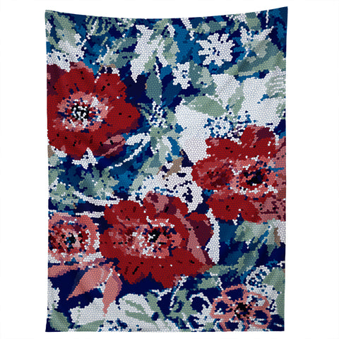Marta Barragan Camarasa Red flower stained glass Tapestry