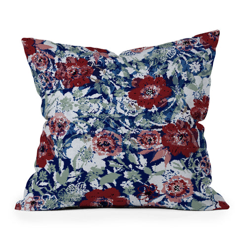 Marta Barragan Camarasa Red flower stained glass Throw Pillow