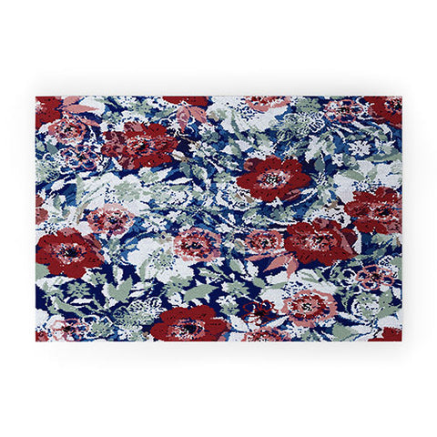 Marta Barragan Camarasa Red flower stained glass Welcome Mat