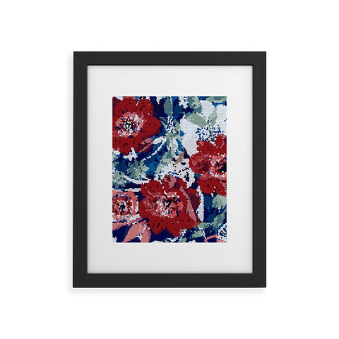 Marta Barragan Camarasa Red flower stained glass Framed Art Print